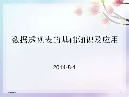 数据透视表的基础知识及应用 ppt课件