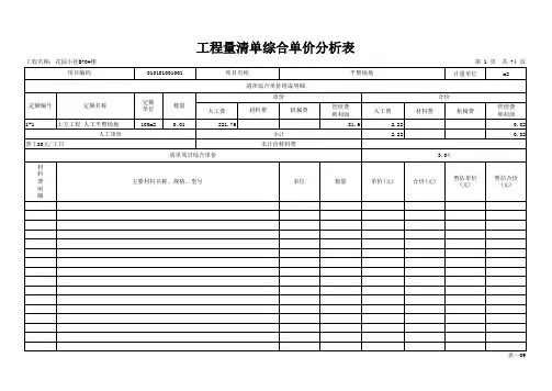 表—09工程量清单综合单价分析表(主要材料).xls