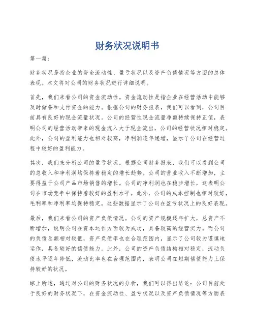 财务状况说明书