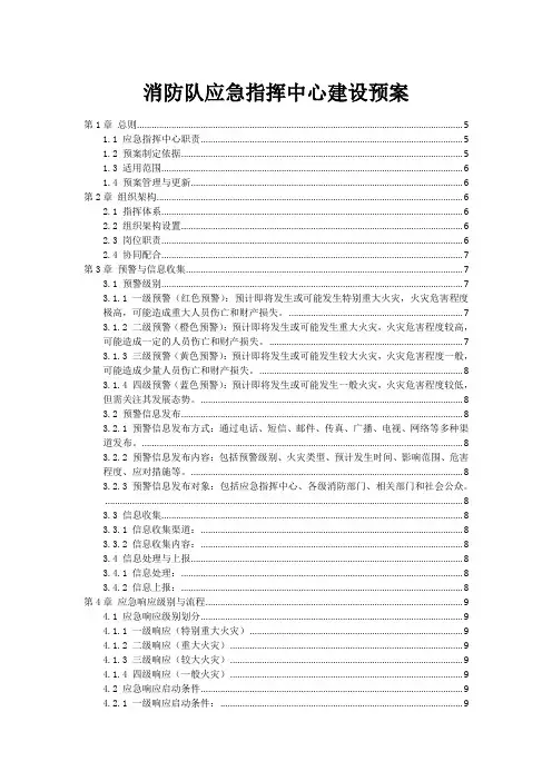 消防队应急指挥中心建设预案