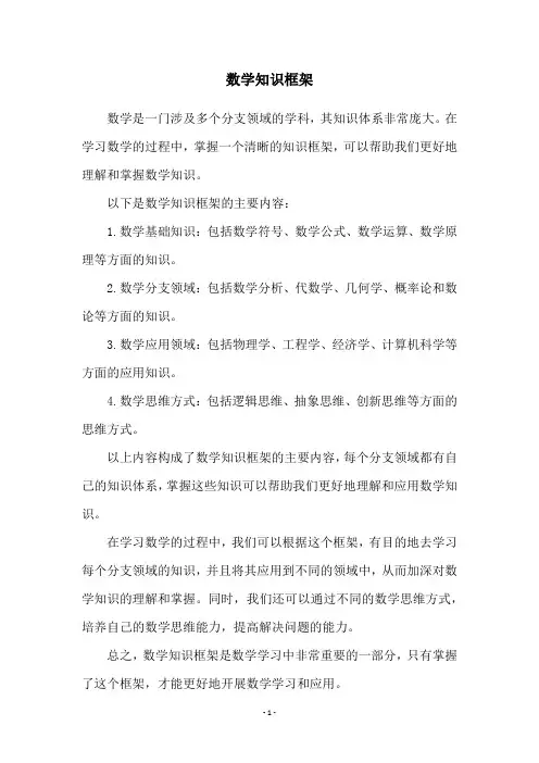 数学知识框架