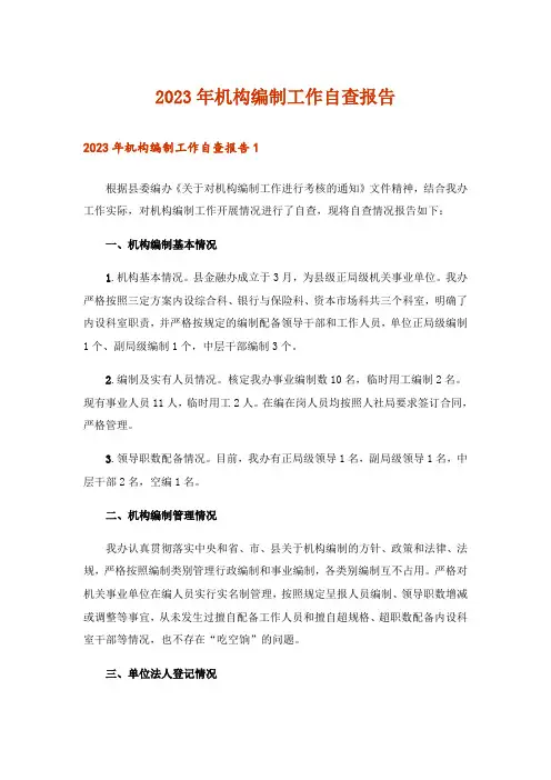 2023年机构编制工作自查报告_1