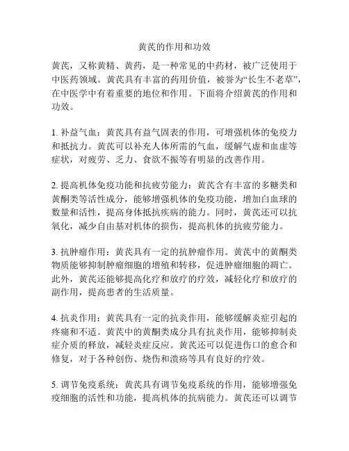 黄芪的作用和功效
