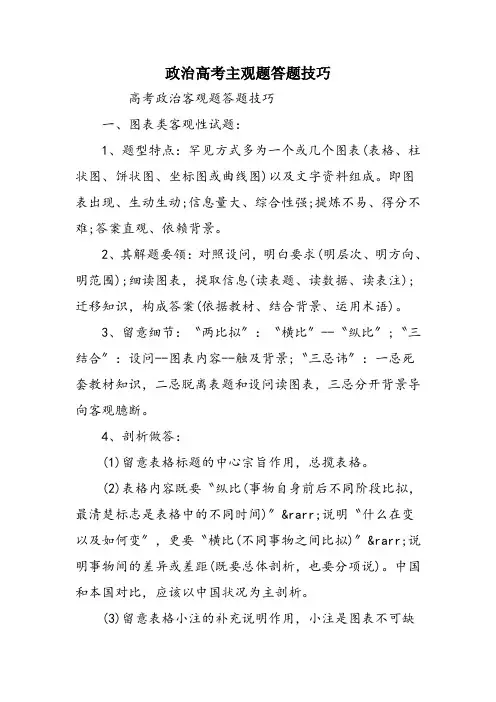 政治高考主观题答题技巧