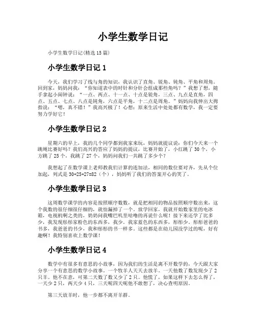 小学生数学日记1