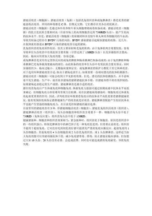 猪瘟疫苗