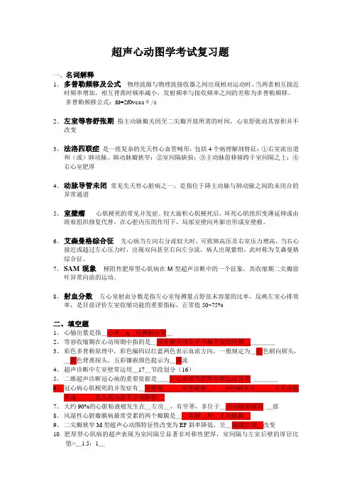 修正版 超声心动图学复习题参考答案