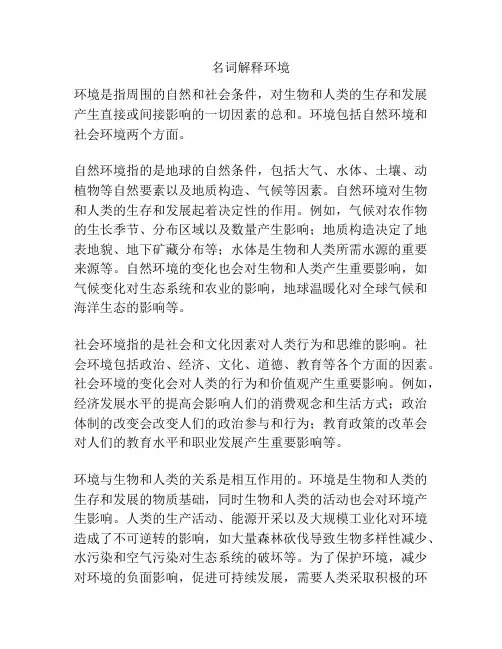 名词解释环境