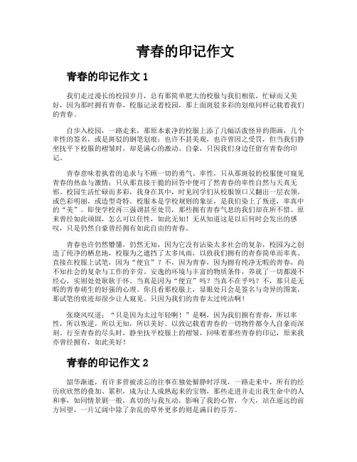 青春的印记作文