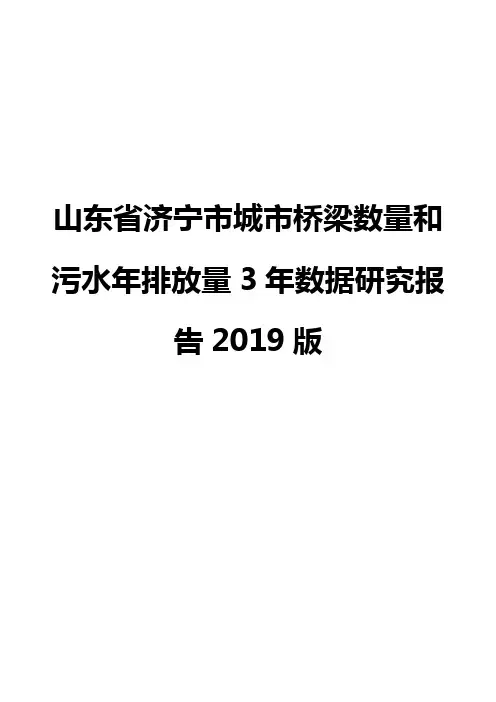 山东省济宁市城市桥梁数量和污水年排放量3年数据研究报告2019版