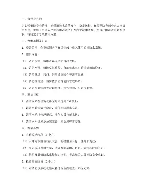 消防水系统专项整治方案