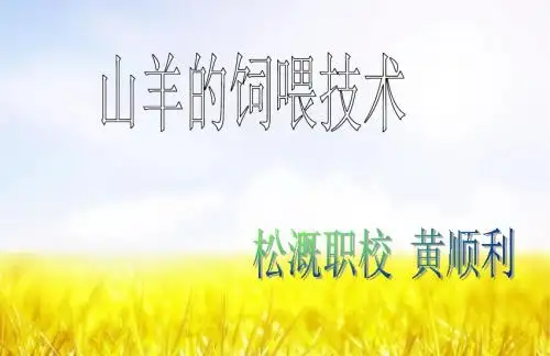山羊的饲喂技术ppt课件