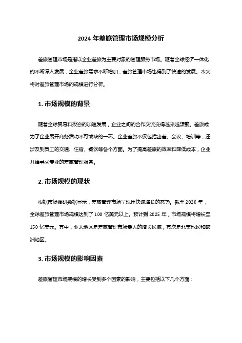 2024年差旅管理市场规模分析