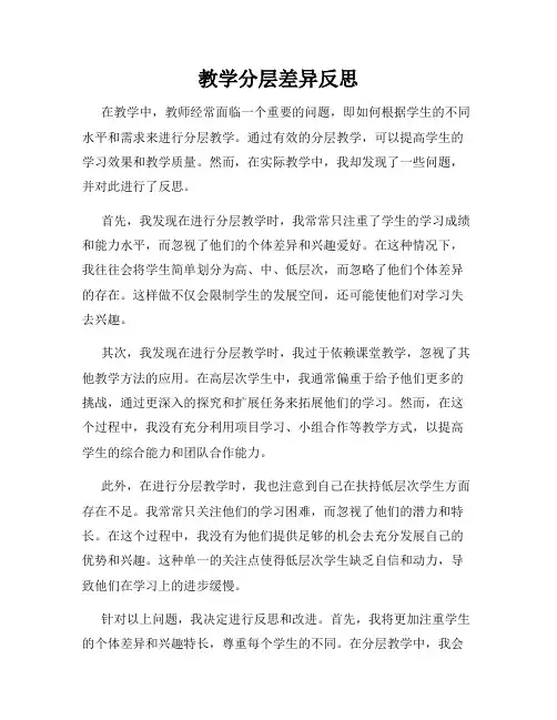 教学分层差异反思