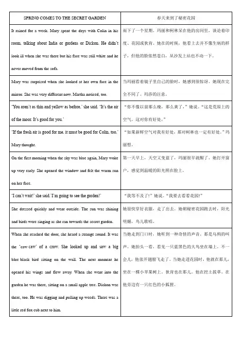 秘密花园-中英伴读 -  春天来到了秘密花园