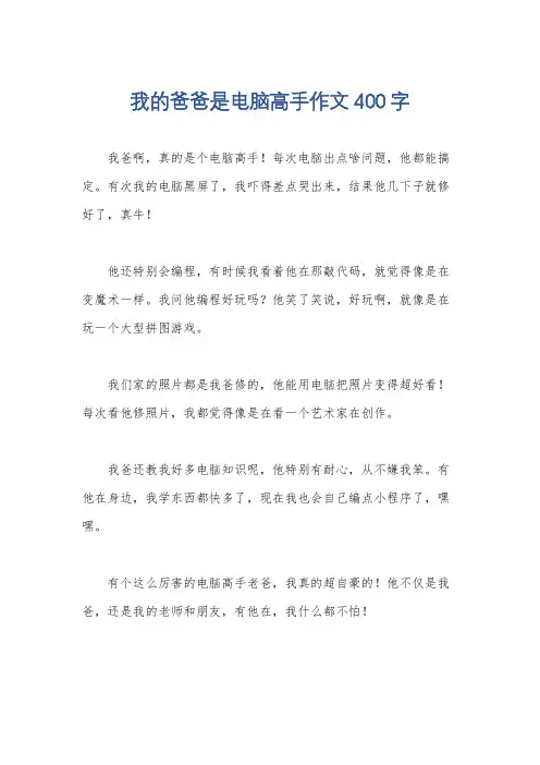 我的爸爸是电脑高手作文400字