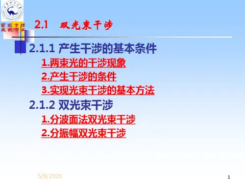 2.1 双光束干涉解析