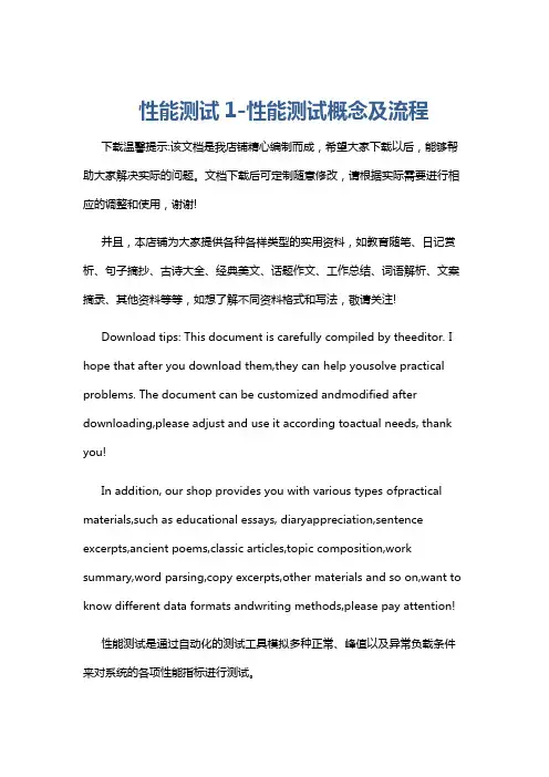 性能测试1-性能测试概念及流程