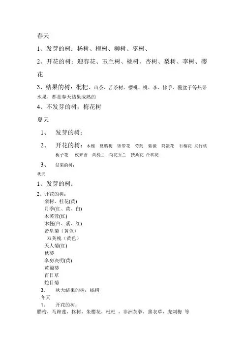 四季的树