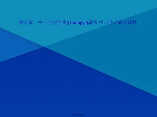 第五章 中小企业创业融资 中小企业管理课件(共41张PPT)