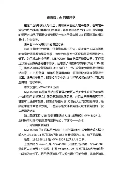 路由器usb网络共享