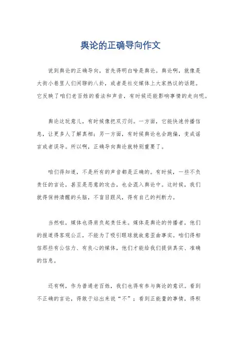 舆论的正确导向作文