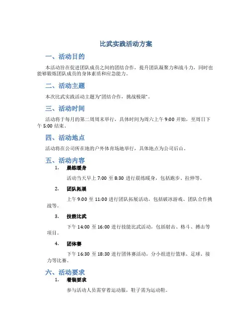 比武实践活动方案