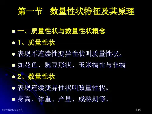 数量性状遗传专家讲座