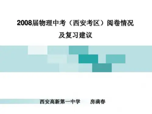 2008届物理中考(西安考区)阅卷情况