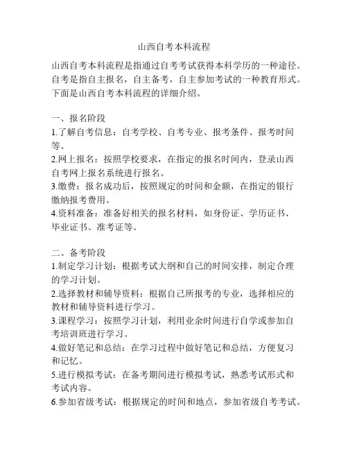 山西自考本科流程