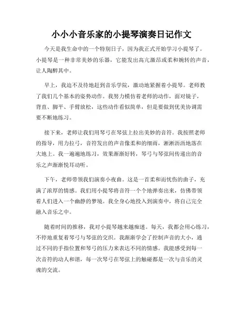 小小小音乐家的小提琴演奏日记作文