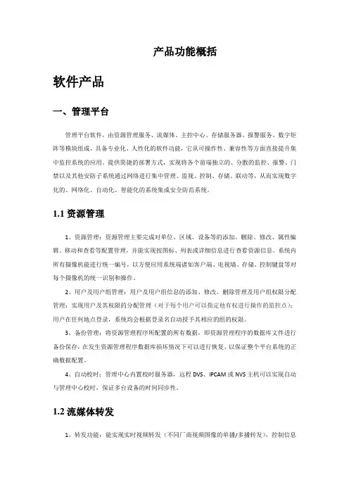 secsion视频监控管理平台产品功能概括
