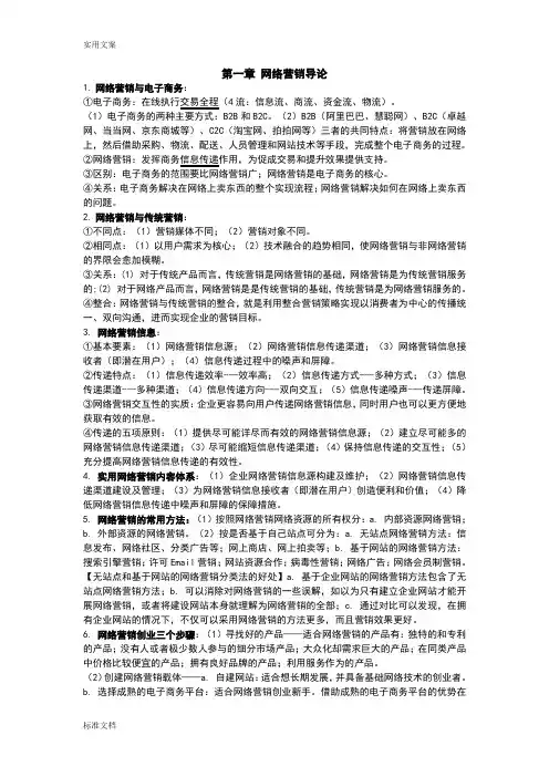 网络营销考试重点总结材料