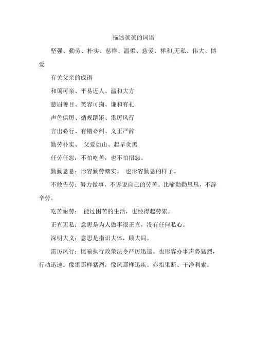 描述爸爸的词语