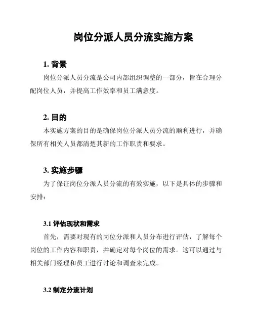 岗位分派人员分流实施方案