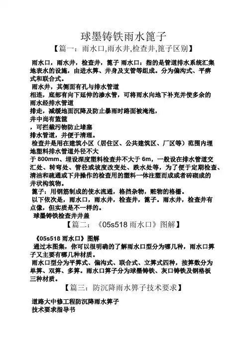 球墨铸铁雨水篦子