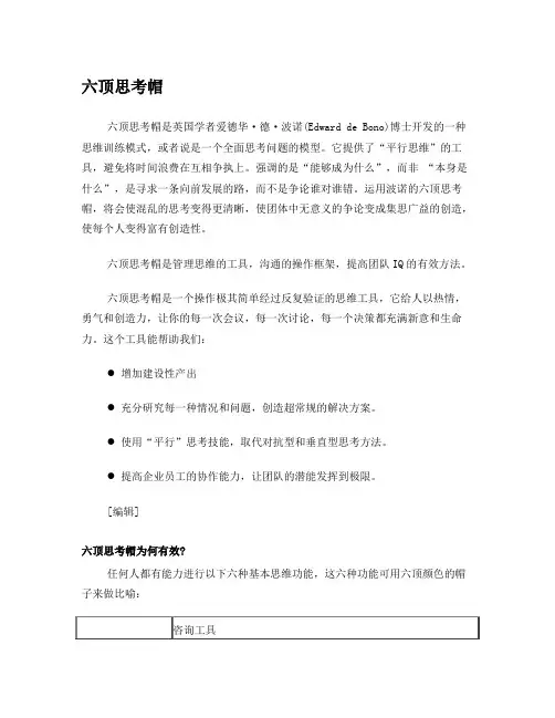 六顶思考帽