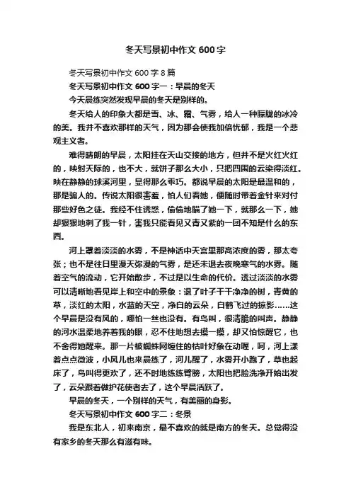 冬天写景初中作文600字