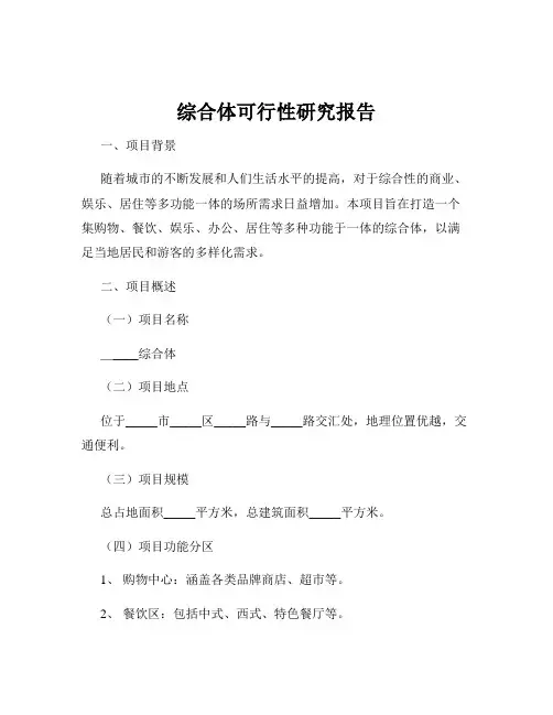 综合体可行性研究报告