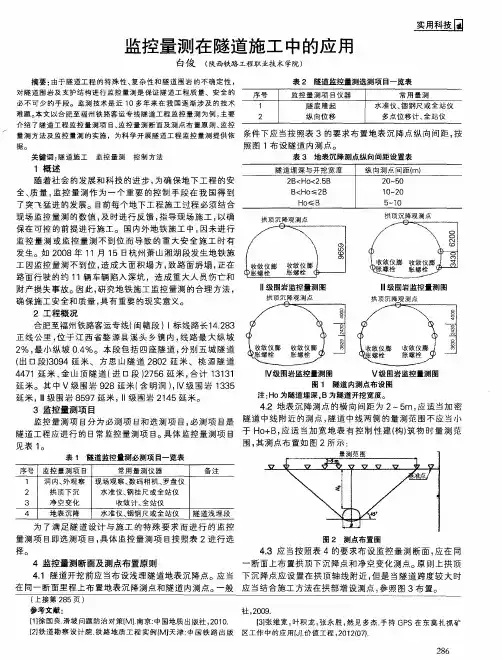 监控量测在隧道施工中的应用