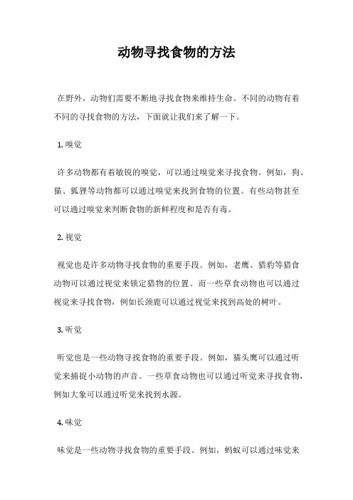 动物寻找食物的方法