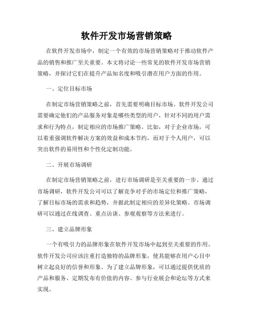软件开发市场营销策略