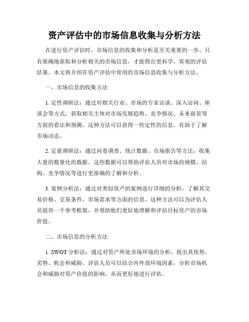 资产评估中的市场信息收集与分析方法