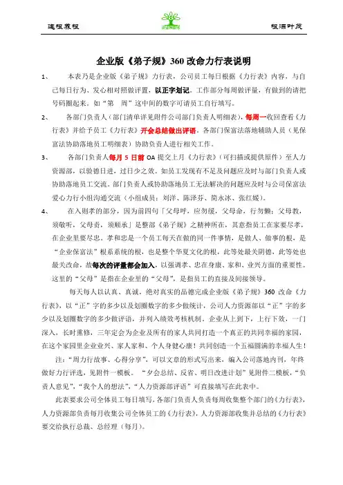 每日一填  《弟子规》360改命力行表