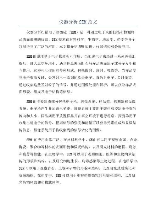 仪器分析SEM范文