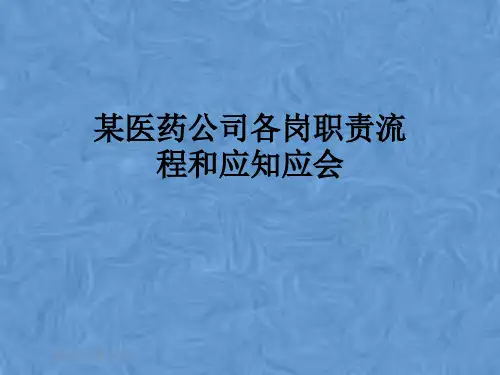 某医药公司各岗职责流程和应知应会