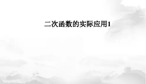 2020河北中考 考点复习课件--8二次函数的实际应用1