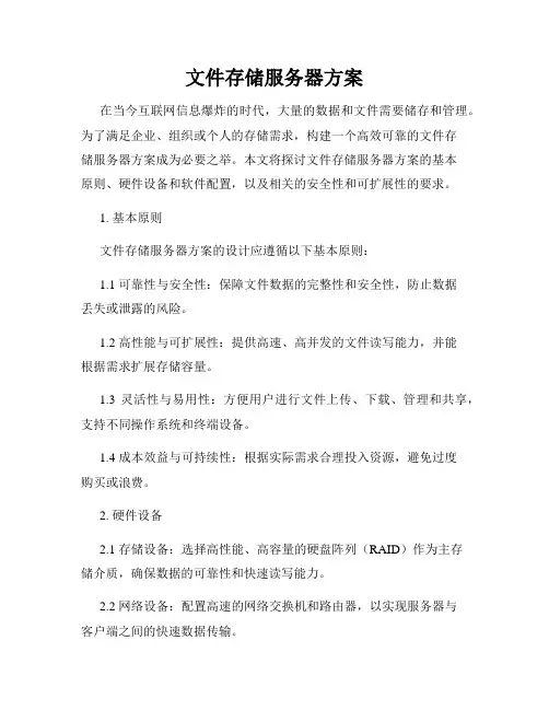 文件存储服务器方案