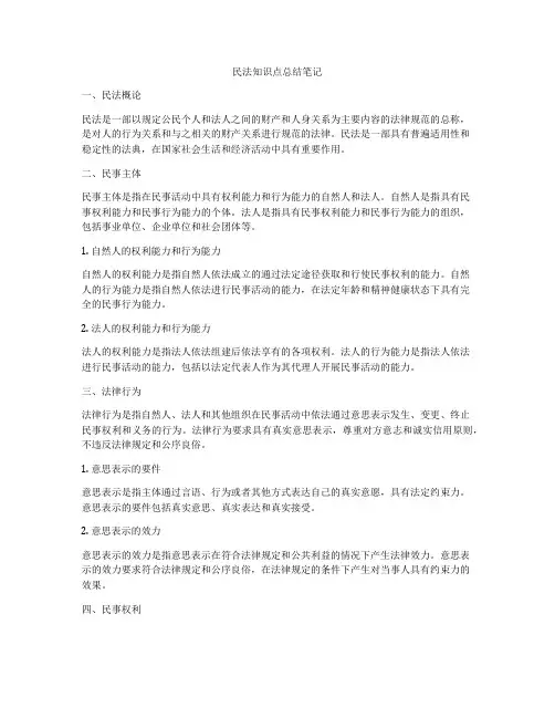 民法知识点总结笔记