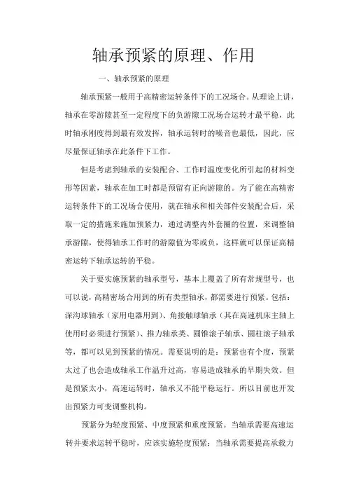 轴承预紧的原理、作用